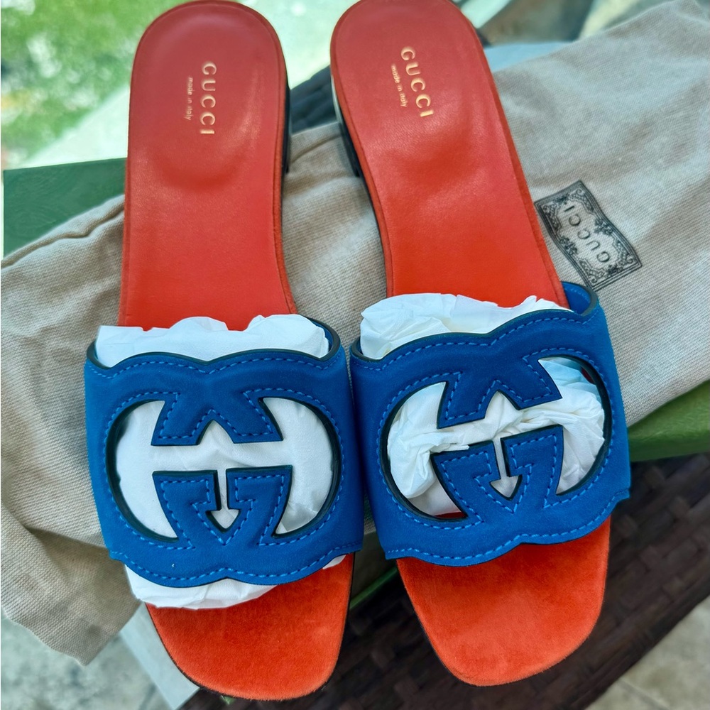 NEW! 💫✨Gucci Turquoise and Orange Sandals 💙🧡